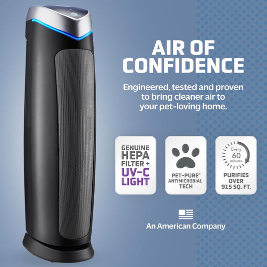 Germ 3-en-1 UV-C y Sistema de limpieza de aire Digital True HEPA Air con filtro