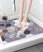Tapete de ducha antideslizante, suave y cómodo con agujeros de drenaje, tapete - VIRTUAL MUEBLES