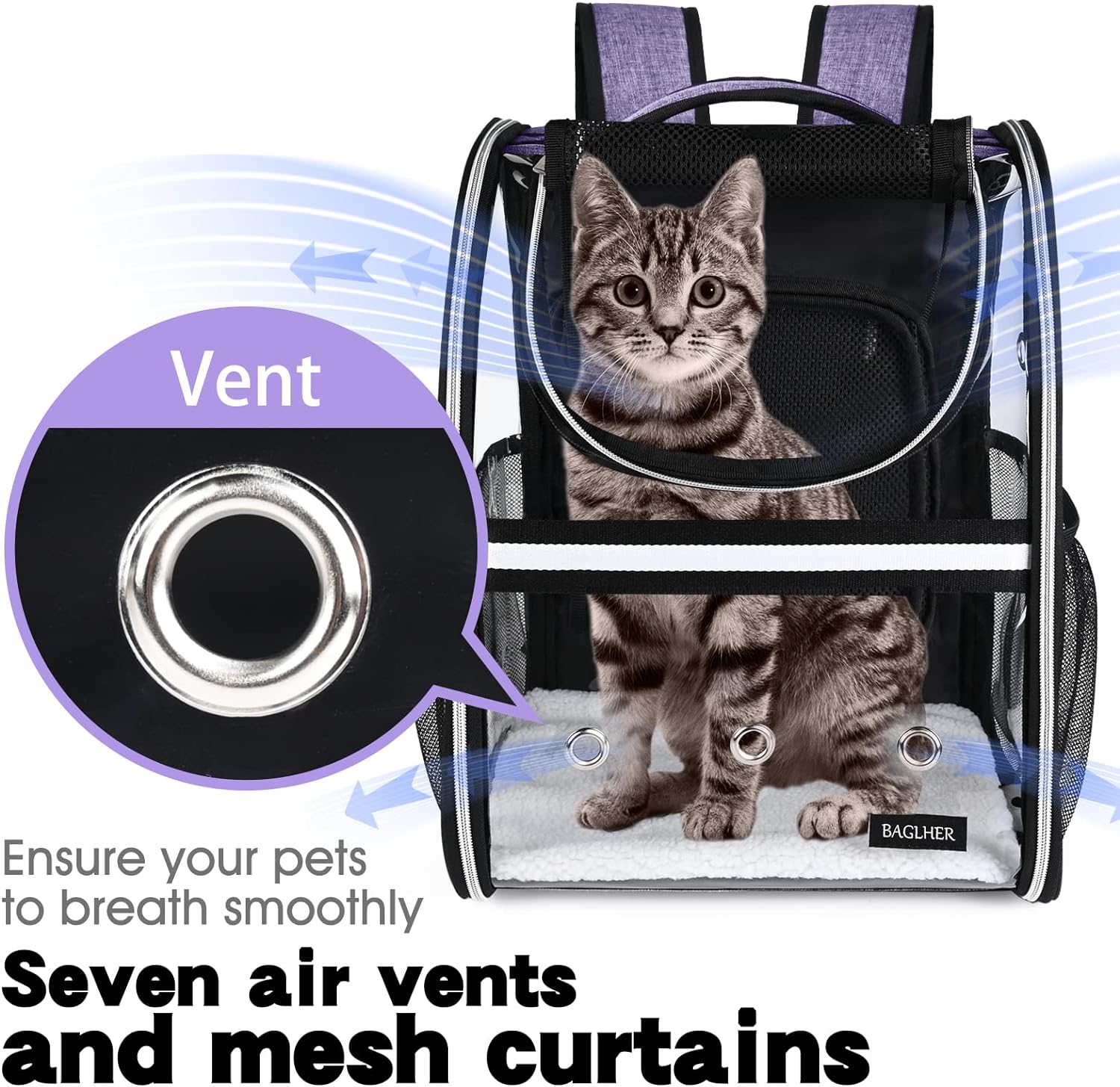 Mochila expandible para transportar mascotas, mochila de burbujas para gatos