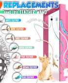 LEKEWPET Juguetes retráctiles de plumas para gatos, 7 piezas de recambio con