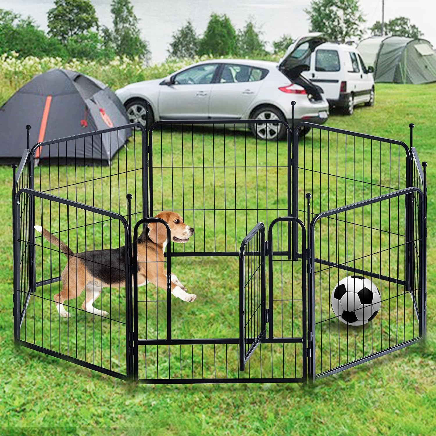 Corralito Plegable De Metal Para Perros/Mascotas Con Puerta De 36
