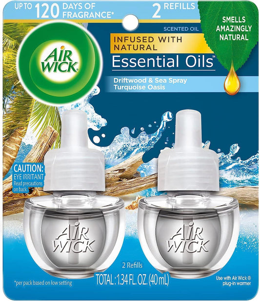 Air Wick Repuesto de aceite perfumado enchufable, 2 unidades, oasis turquesa, - VIRTUAL MUEBLES