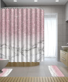 Juego de 4 cortinas de ducha de mármol rosa brillante (sin brillantes), juego - VIRTUAL MUEBLES