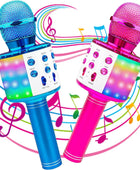 Paquete de 2 micrófonos inalámbricos Bluetooth para karaoke, 5 en 1, portátil,