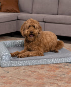 Cama para perro de espuma viscoelástica, estilo diván en forma de L, de felpa y