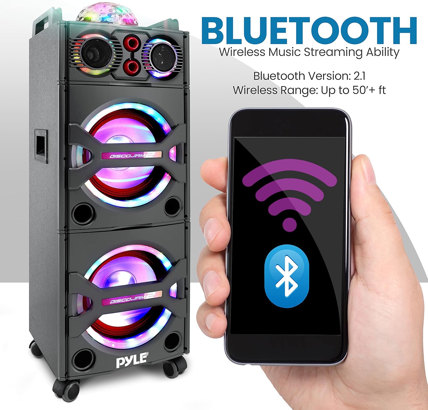  Pyle Altavoz PA Bluetooth y sistema de micrófono