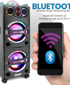 Pyle PSUFM1043BT Sistema de altavoces PA Bluetooth portátil Bluetooth de 2000 W