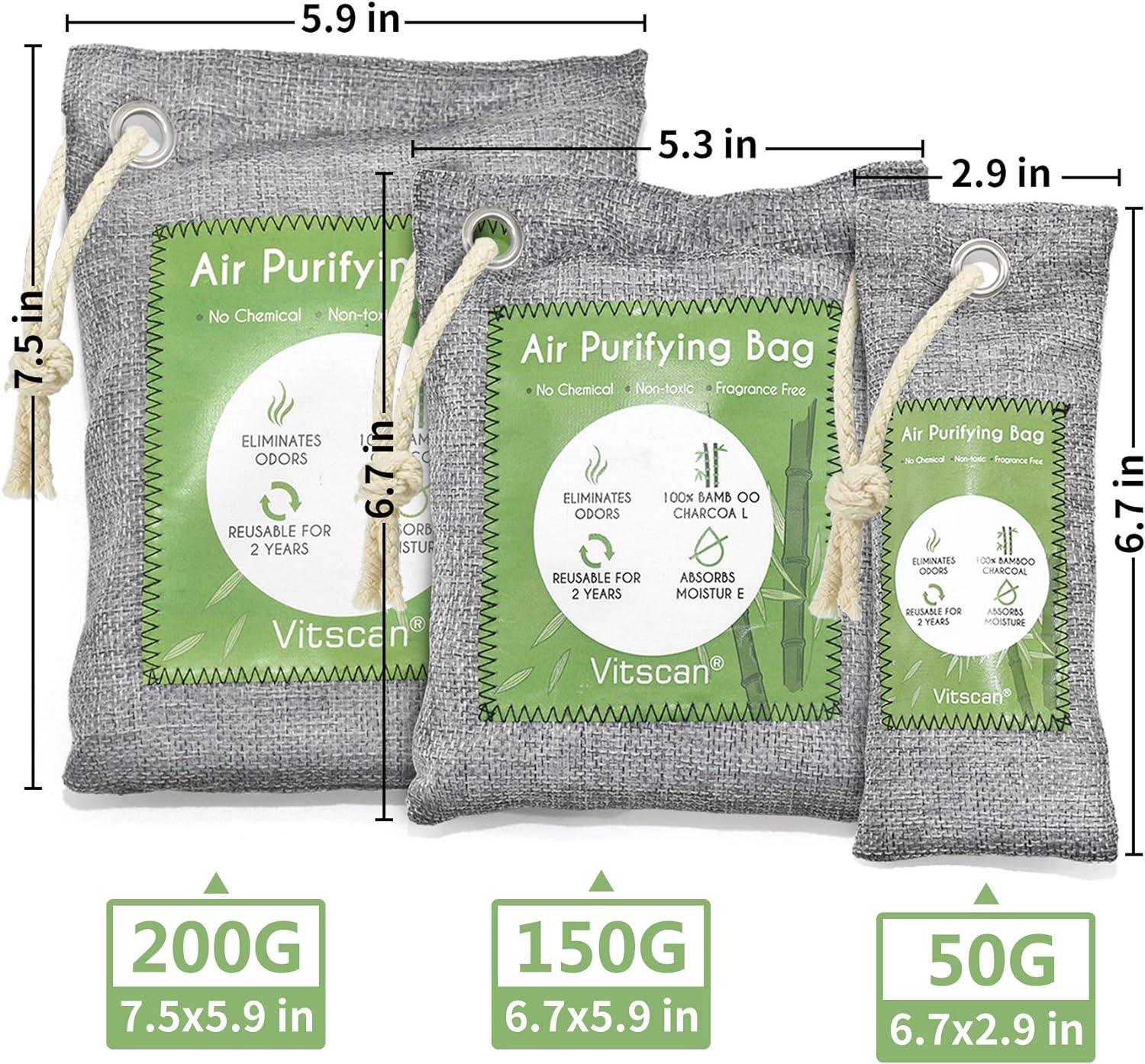 Paquete de 12 bolsas purificadoras de aire de carbón de bambú, bolsas de carbón - VIRTUAL MUEBLES