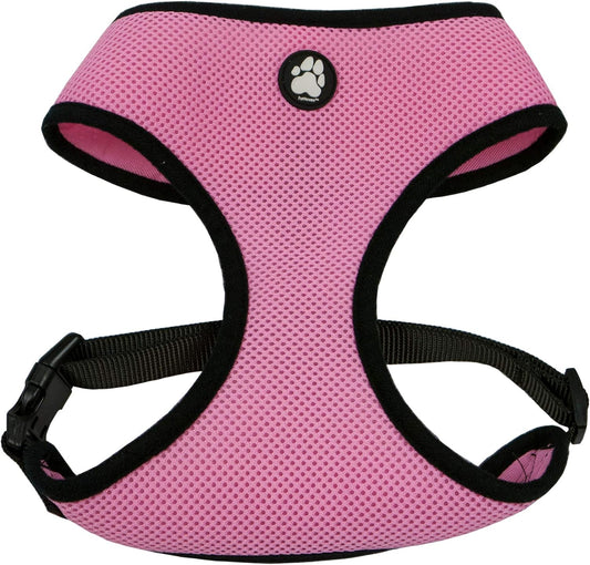 Arnés de malla acolchada ajustable para perro, color rosa, talla M