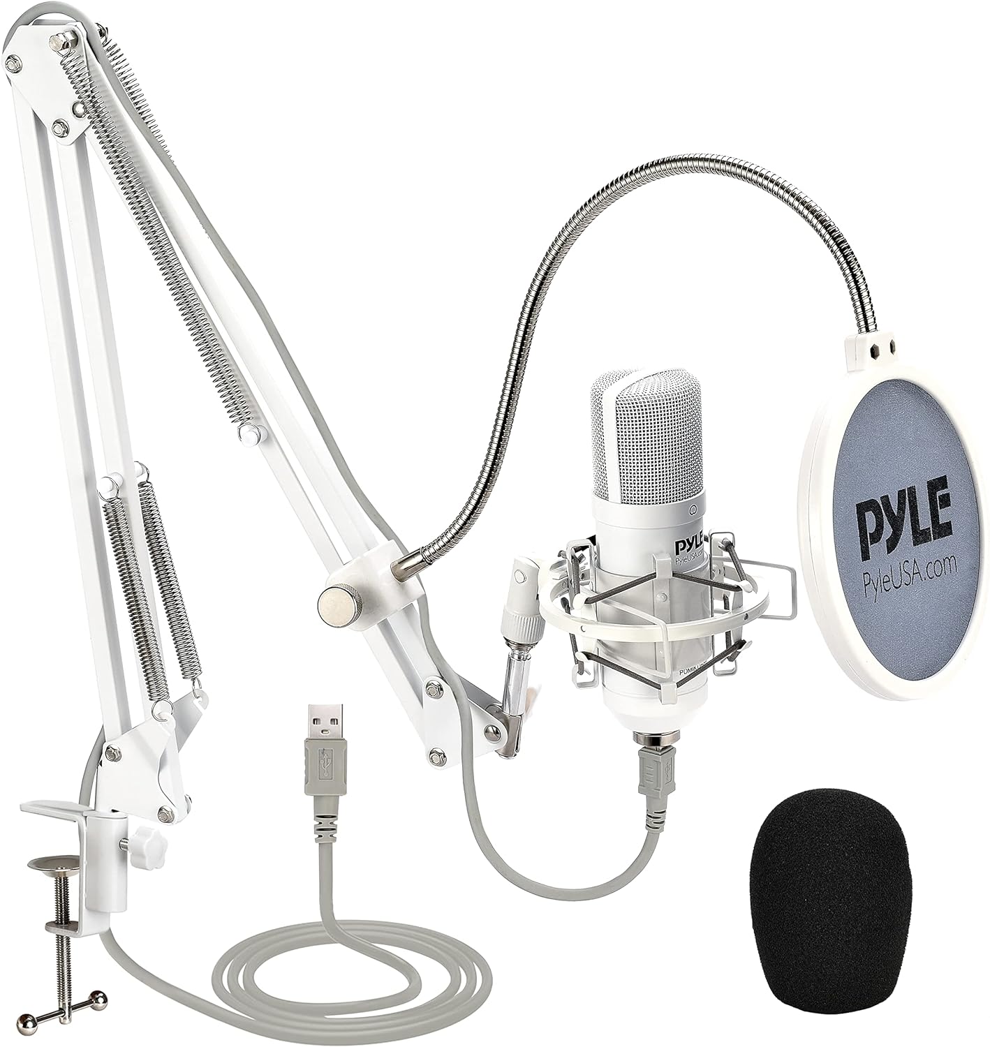Pyle Kit de micrófono USB, micrófono de condensador cardioide con soporte  de escritorio, ideal para juegos, transmisión, podcasting, estudio,  