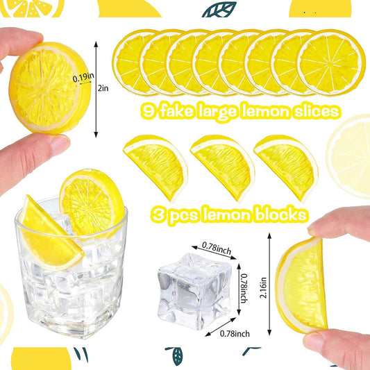 42 piezas de simulación de rodajas de limón bloques acrílicos cubitos de hielo - VIRTUAL MUEBLES