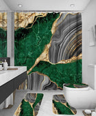 Juego de 4 cortinas de ducha con diseño de mármol, juego de decoración de baño, - VIRTUAL MUEBLES