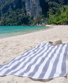 Toallas de playa a rayas de gran tamaño, absorbentes, de secado rápido, toalla