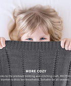 Manta de punto trenzado color gris oscuro para sofá, súper suave, cálida y