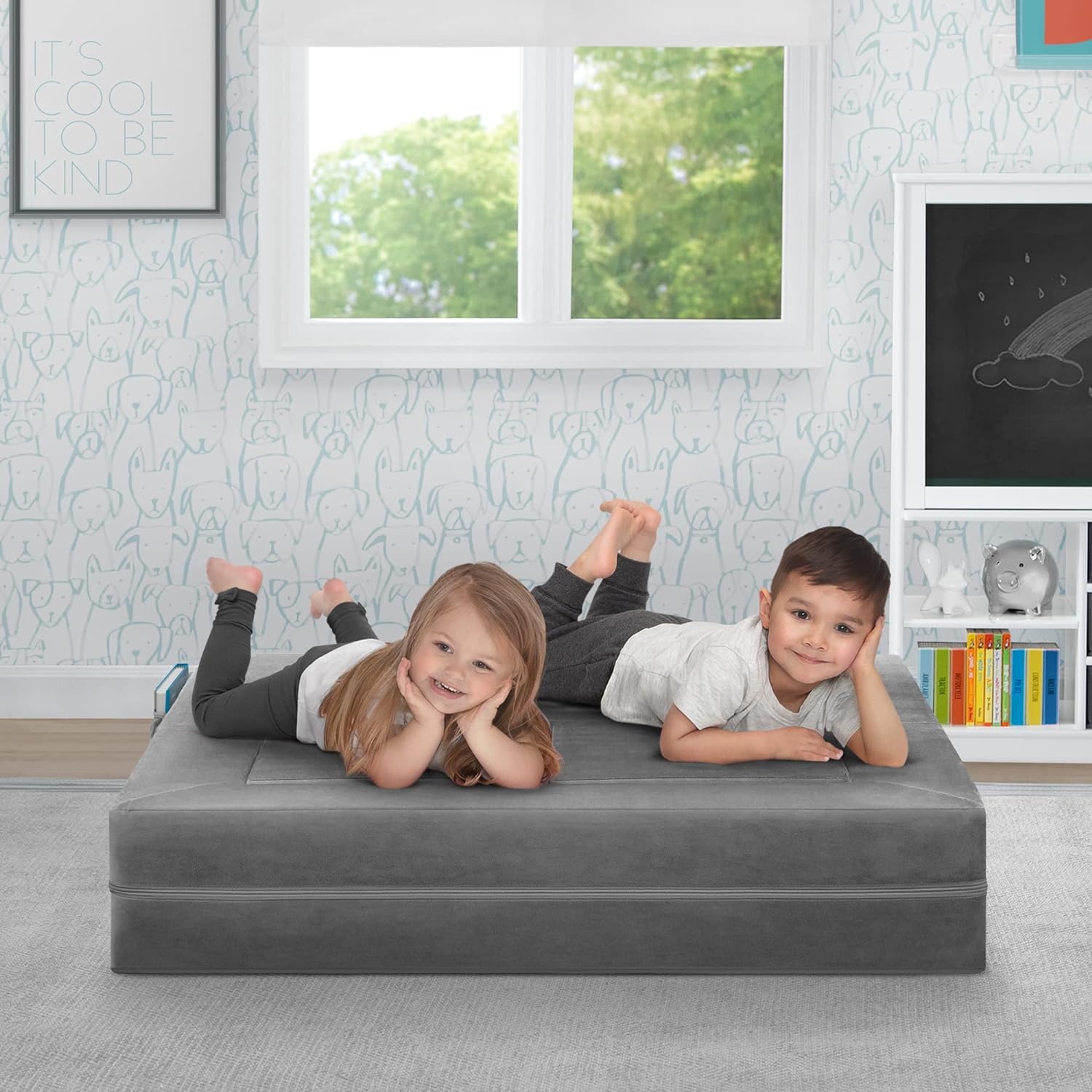 Sofá convertible y juego para niños y niños pequeños, sofá modular de espuma y
