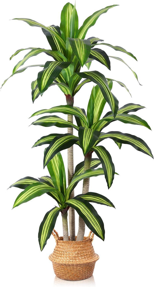 Plantas artificiales, árbol de dracaena de 5 pies, plantas sintéticas para - VIRTUAL MUEBLES