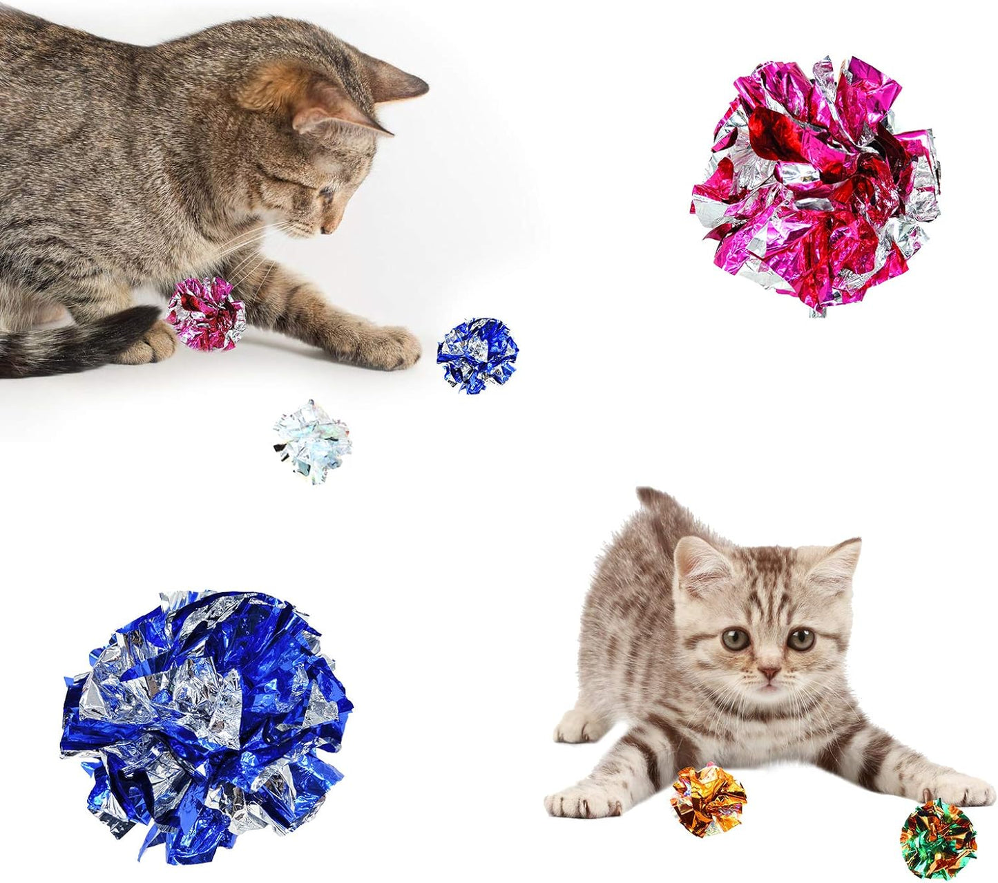 Bolas arrugadas para gatos 236 pulgadas coloridas bolas para gatos masticar y