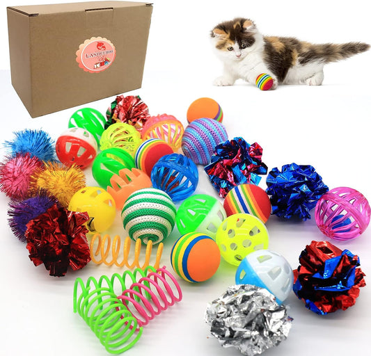 Juguetes para gatos, surtidos de juguetes de bola de gatito, incluyendo bola de