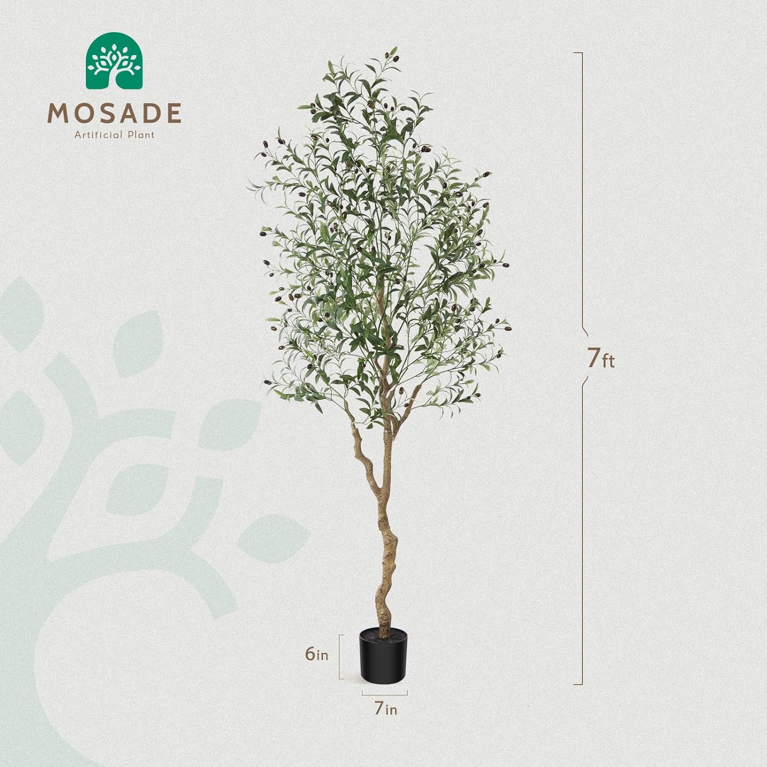 VIAGDO - Árbol de seda de olivo artificial grande de 5.25 pies de alto en  maceta, con ramas y frutos, para decoración moderna del hogar, oficina,  sala