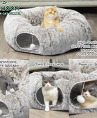 AUOON Cama de túnel para gatos con alfombrilla central, juguetes de tubo