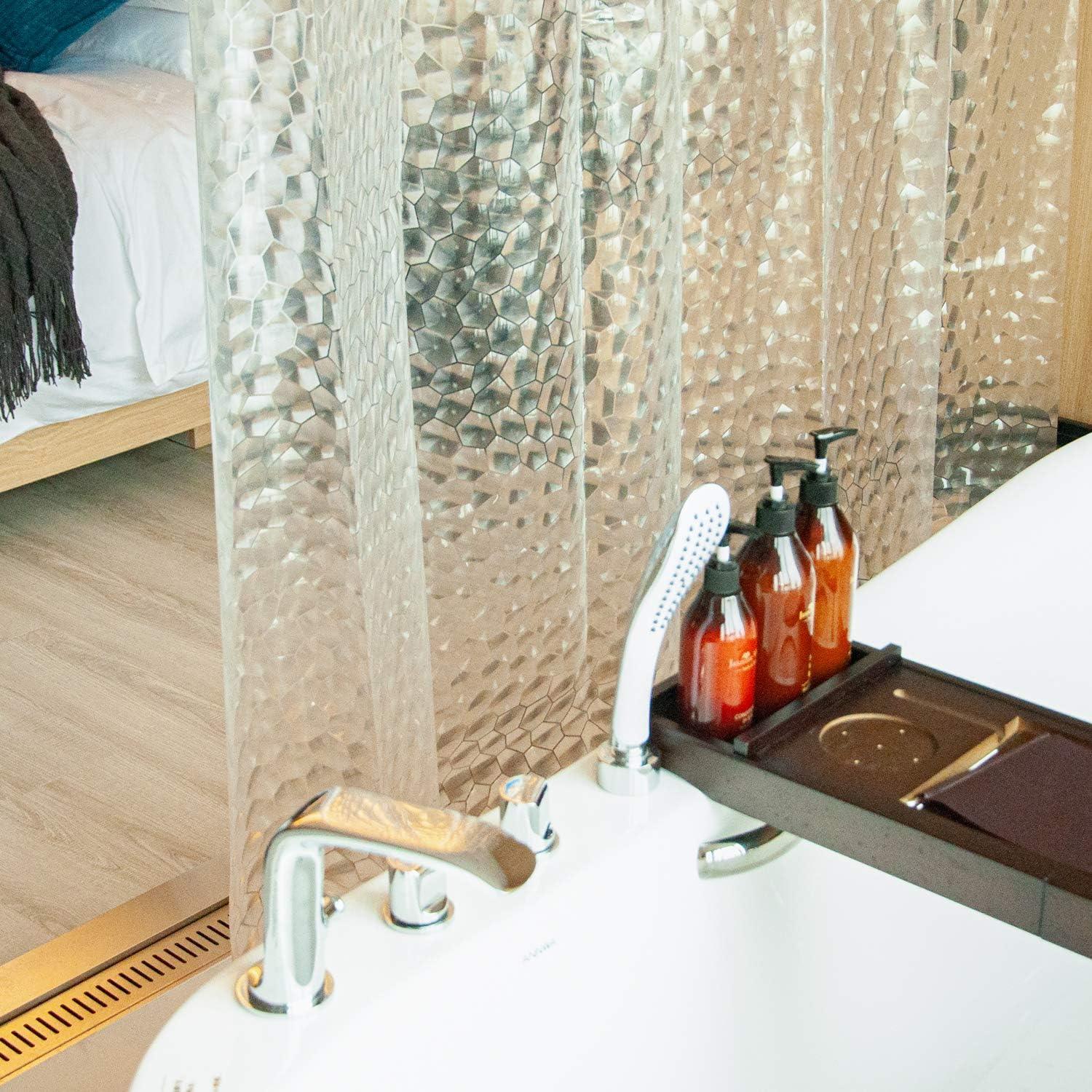 NTBAY - Cortina de ducha transparente de etilvinilacetato, repelente al  agua, para cabina de ducha de baño, cubos de agua, 72 x 72 pulgadas