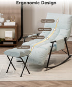 Mecedora con reposapiés, tela resistente al agua, silla reclinable plegable con