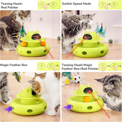 CATISM Juguetes para gatos 4 en 1, juguete interactivo para gatos de interior,