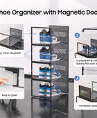 eWonLife Caja de almacenamiento grande con puerta magnética, paquete de 12