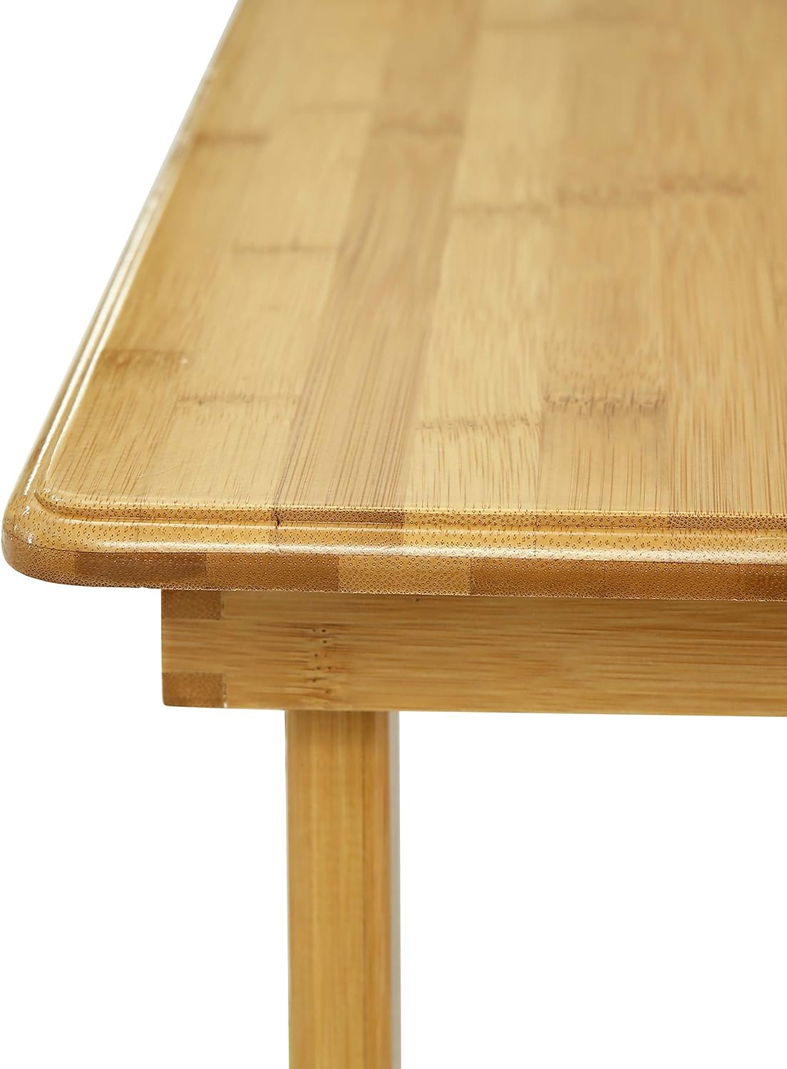 UNICOO Mesa plegable de bambú, mesa auxiliar rectangular plegable para niños,