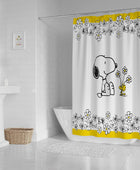Cortina de ducha con diseño de flores de Peanuts Best Friend y tela de fácil