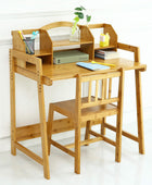 UNICOO Juego de escritorio y silla de bambú ajustable en altura para niños,