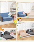 Sofá para bebés y niños pequeños, extra ancho 2 en 1, sofá plegable de sherpa