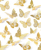 Decoración de pared de mariposa 3D, 48 unidades, 4 estilos y 3 tamaños, - VIRTUAL MUEBLES