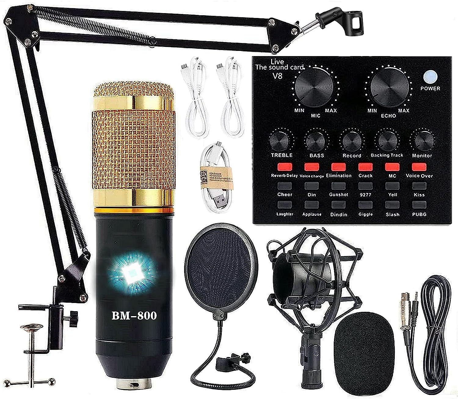 Paquete de equipo de podcast, paquete de estudio de grabación BM-800 c - VIRTUAL  MUEBLES
