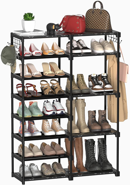 TIMEBAL Organizador de almacenamiento para zapatos de 8 niveles, 25-28 pares de