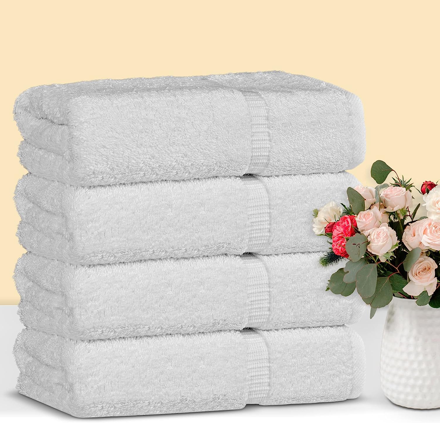 Juego de 4 toallas de lujo de 700 GSM para hotel, 13 x 13 pulgadas, color  lavanda Aura, toalla de baño turca para bebé, toalla de cara para cara