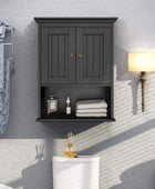 Gabinete de pared de madera para baño, botiquín de almacenamiento con puertas y - VIRTUAL MUEBLES