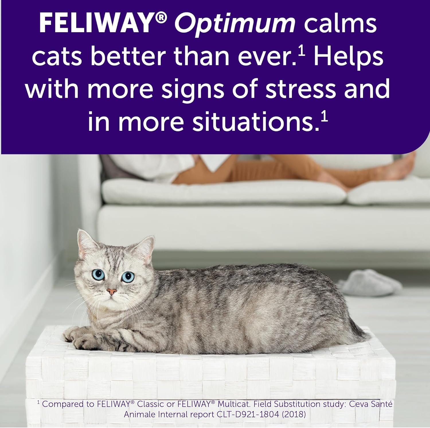 Optimum Cat Difusor de feromonas calmante mejorado, kit de inicio de 30 días
