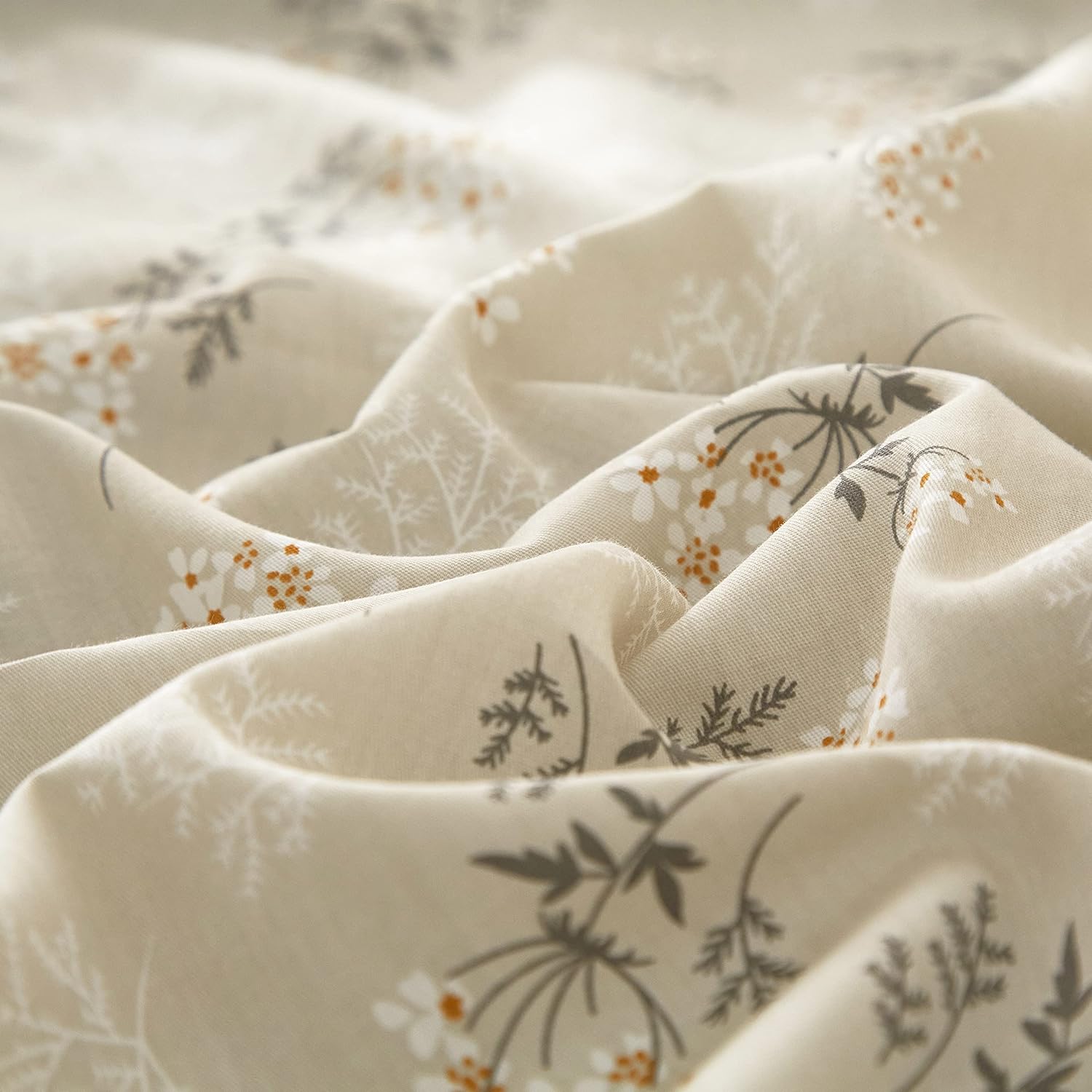 Juego de funda de edredón y 2 fundas de almohada, 100% algodón, diseño floral
