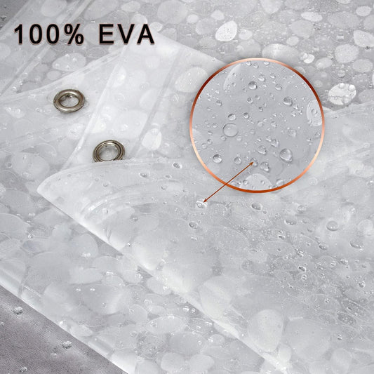 Cortina de ducha impermeable de EVA grueso 8G, con 3 imanes inferiores - VIRTUAL MUEBLES