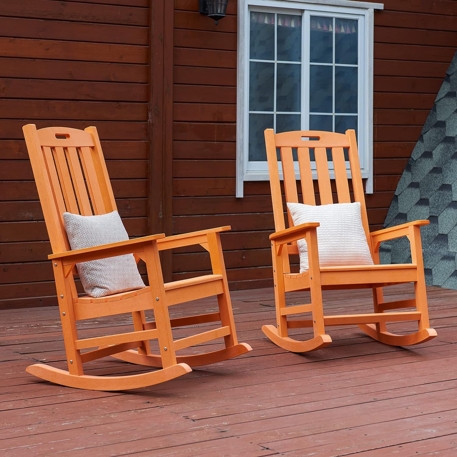 Silla mecedora de madera para exteriores, sillas mecedoras Adirondack para