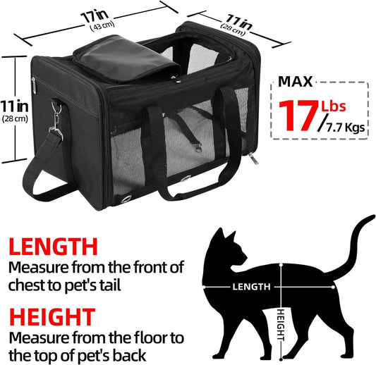 Transportador de gatos y perros de lados suaves, plegables para mascotas,