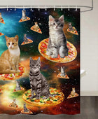Cortina de ducha con gatos, juego de cortina de ducha de gato colorido y - VIRTUAL MUEBLES