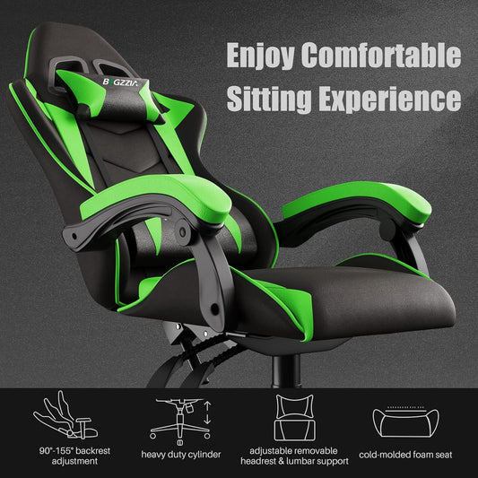 Silla de oficina para videojuegos silla reclinable de piel sintética con