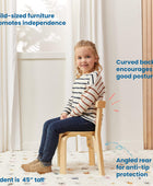 Bentwood Juego de mesa redonda y silla curvada, muebles para niños, natural, 5