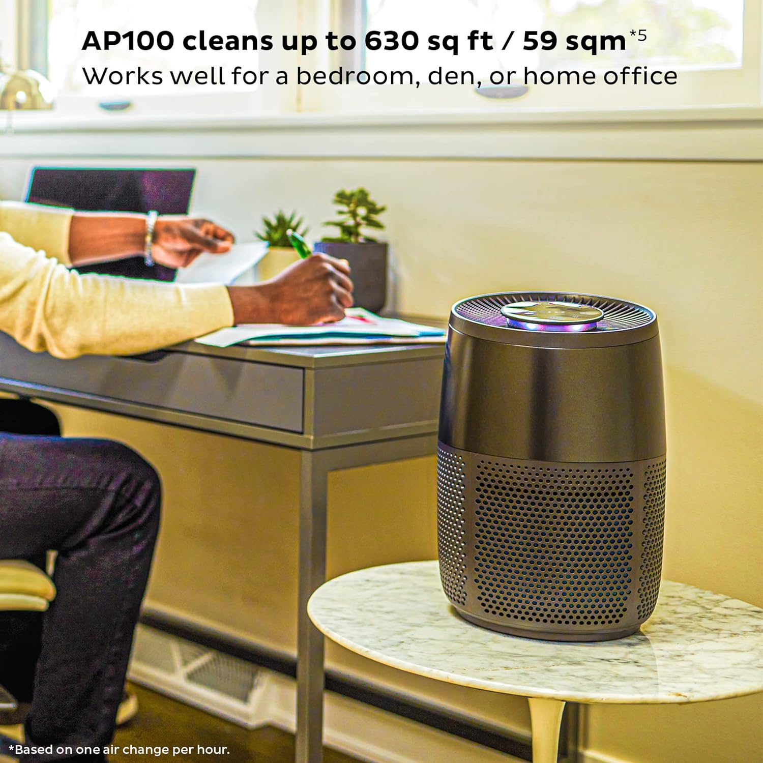 Purificador de aire, ayuda a eliminar el 99.9% de virus, bacterias y alérgenos,