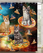 Cortina de ducha con gatos, juego de cortina de ducha de gato colorido y - VIRTUAL MUEBLES