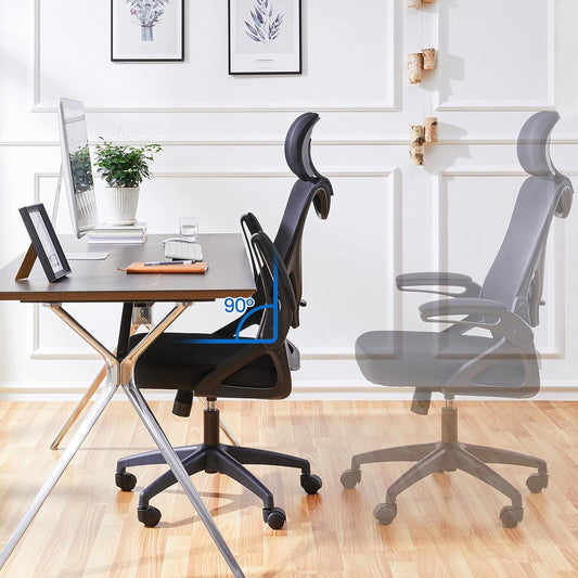 Sillas de escritorio de oficina en casa, silla de oficina con respaldo  alto, escritorio ejecutivo de cuero regenerado para computadora, silla