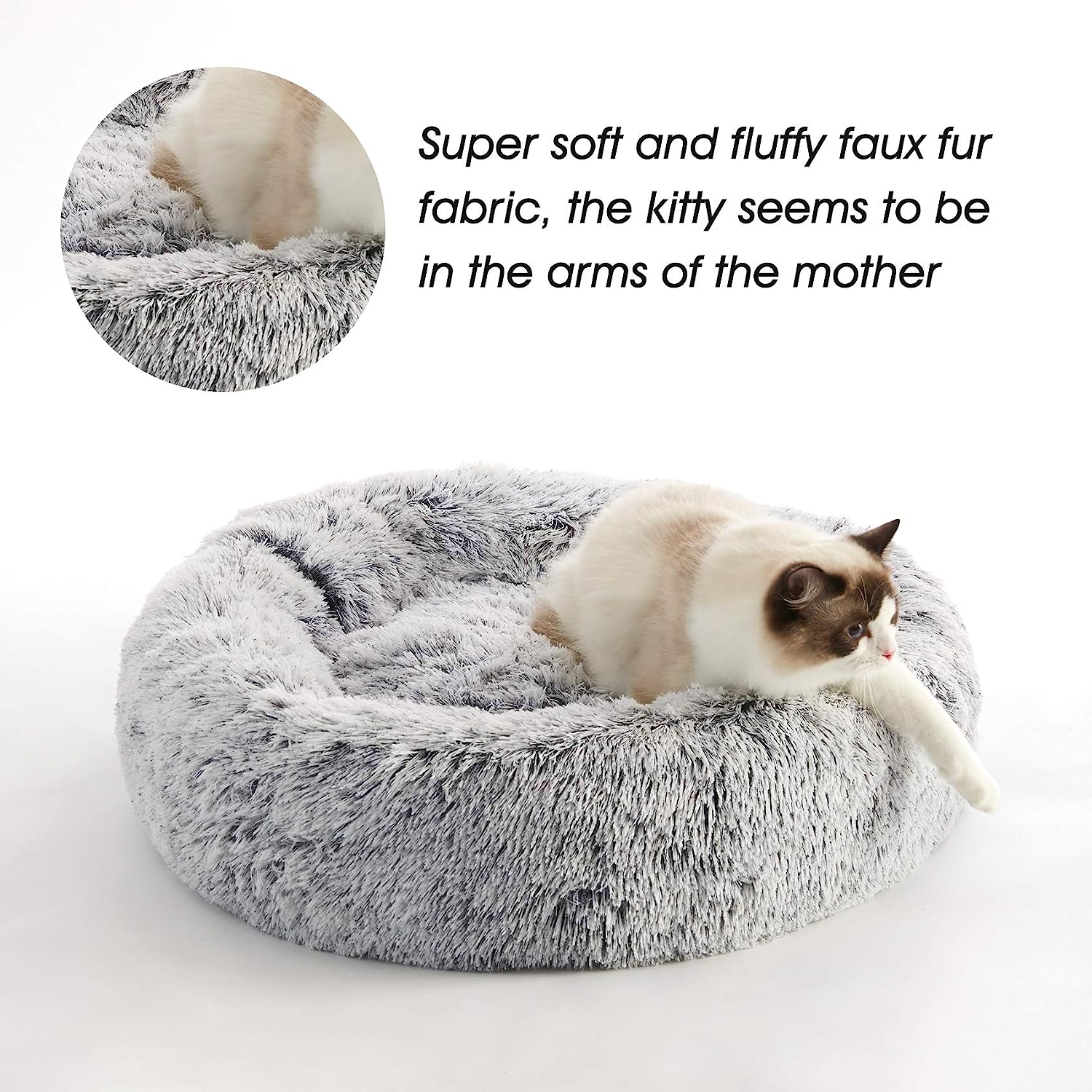 Cama calmante para perros y gatos, cama de perro con forma de dona anti