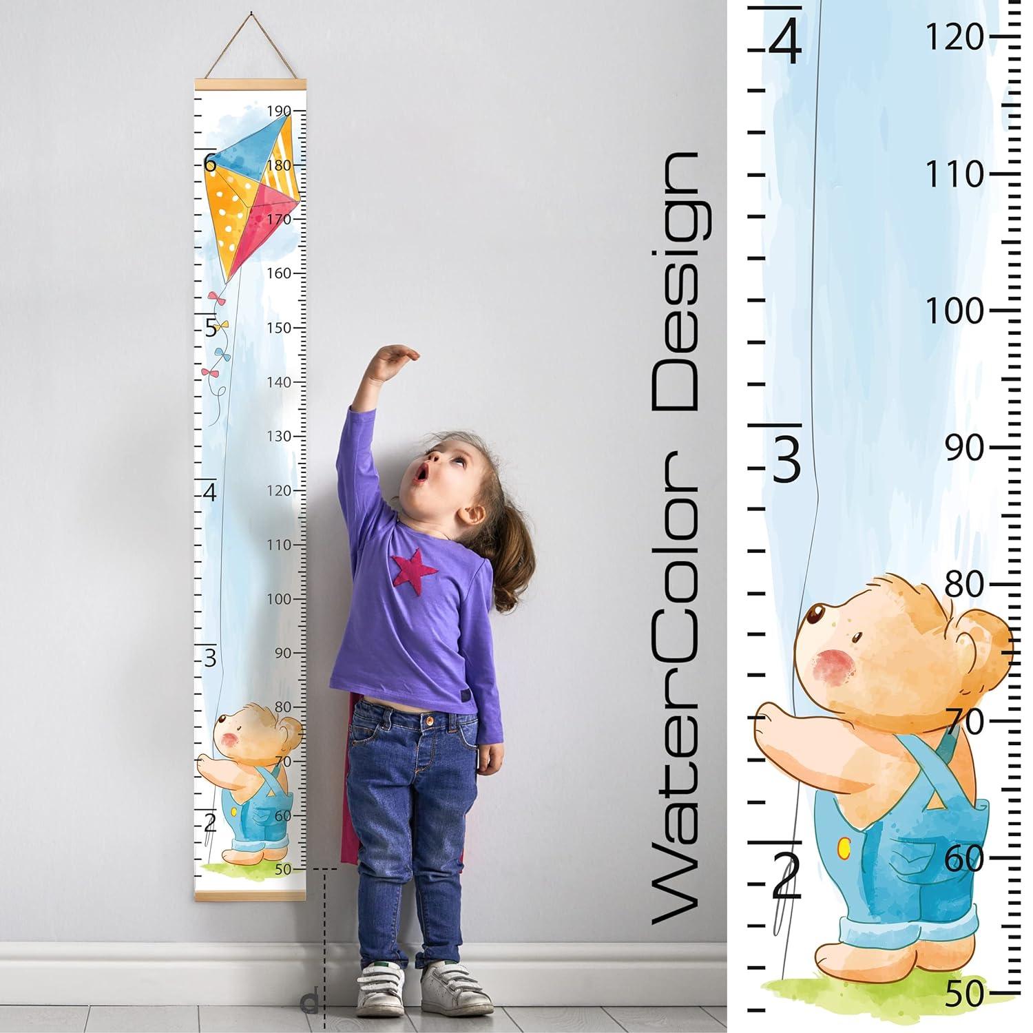 Tabla de crecimiento para niños, lona extraíble para colgar en la pared, tabla - VIRTUAL MUEBLES